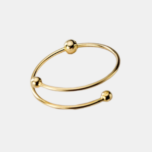 Trendy Simple Beads No Fade Gold Ring