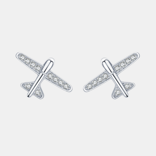 Small Airplane Stud Earrings