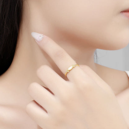 Women's 925 Sterling Silver Gold Plated Ring